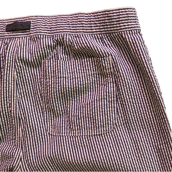 Lands End Seersucker Pants Womens 10 Blue Drawstring Waist Coastal Preppy Comfy - Picture 7 of 13